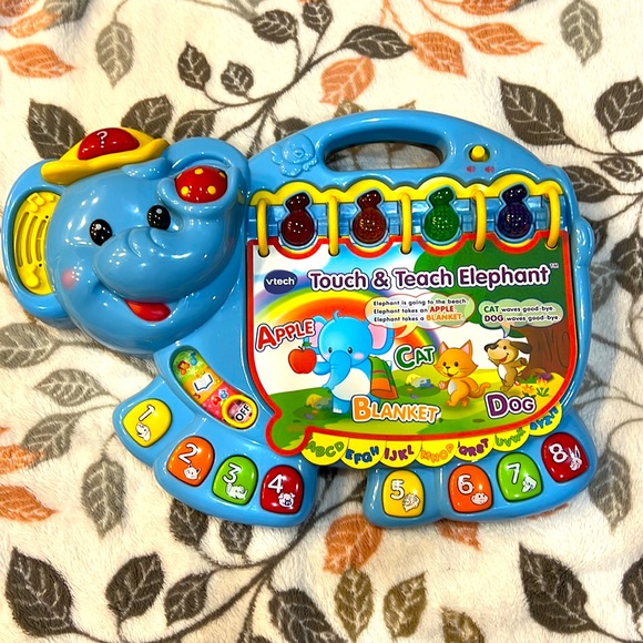 VTech Touch and Teach Elephant Book, Blue - Picture 1 of 6